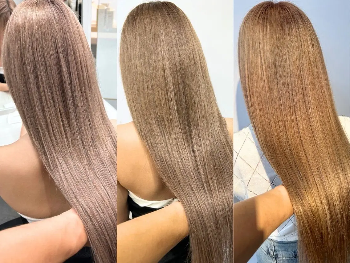ロング カラー シールエクステ バレイヤージュ ブリーチ ハイライトカラー ハイトーンカラー レイヤー/エクステ alpha下妻のヘアスタイル