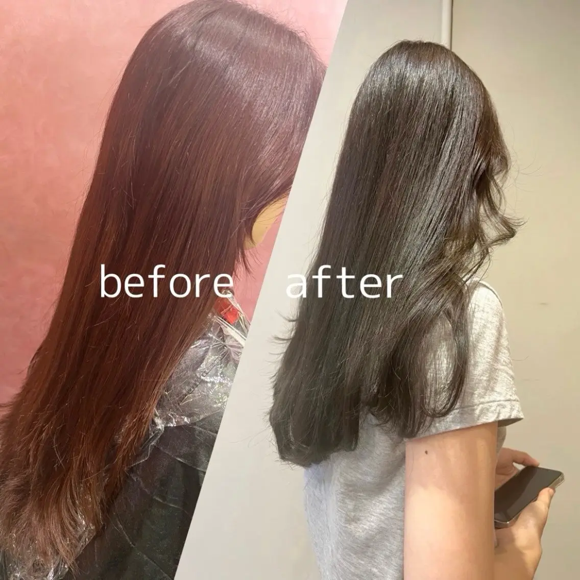 カラー ヘアカラー レイヤーカット🍏 オリーブ/ののかのヘアスタイル