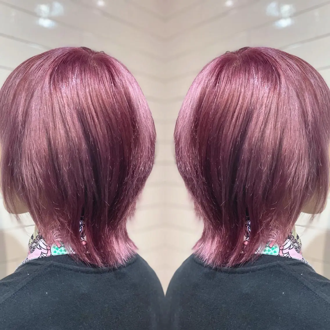 ショート カラー ヘアアレンジ 髪質改善×ハイトーン 中田啄也のヘアスタイル
