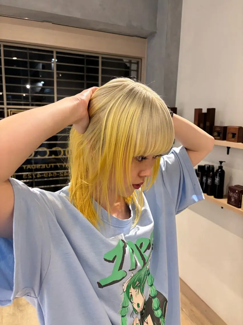 ミディアム ヘアカラー ROCCOeast りんな/ハイトーン♡のヘアスタイル
