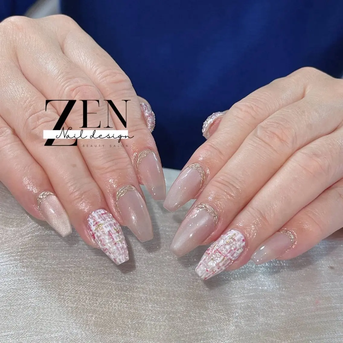 ネイル チークネイル 長さ出し フレンチネイル 韓国ネイル マグネットネイル ハンドネイル Zen Nail Design 池袋のネイルデザイン