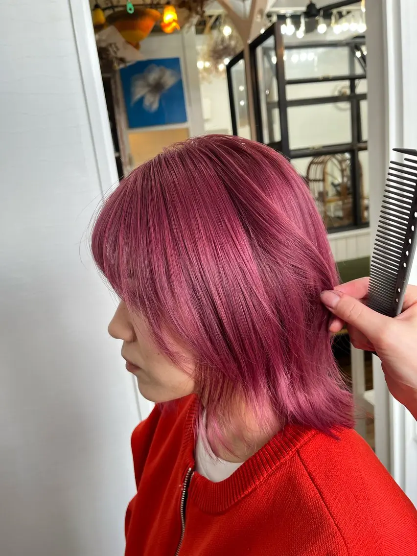 ミディアム カラー 透明感カラー レッドカラー カット ヘアカラー トリートメント YUIMARL 倉敷店🌸SAEのヘアスタイル