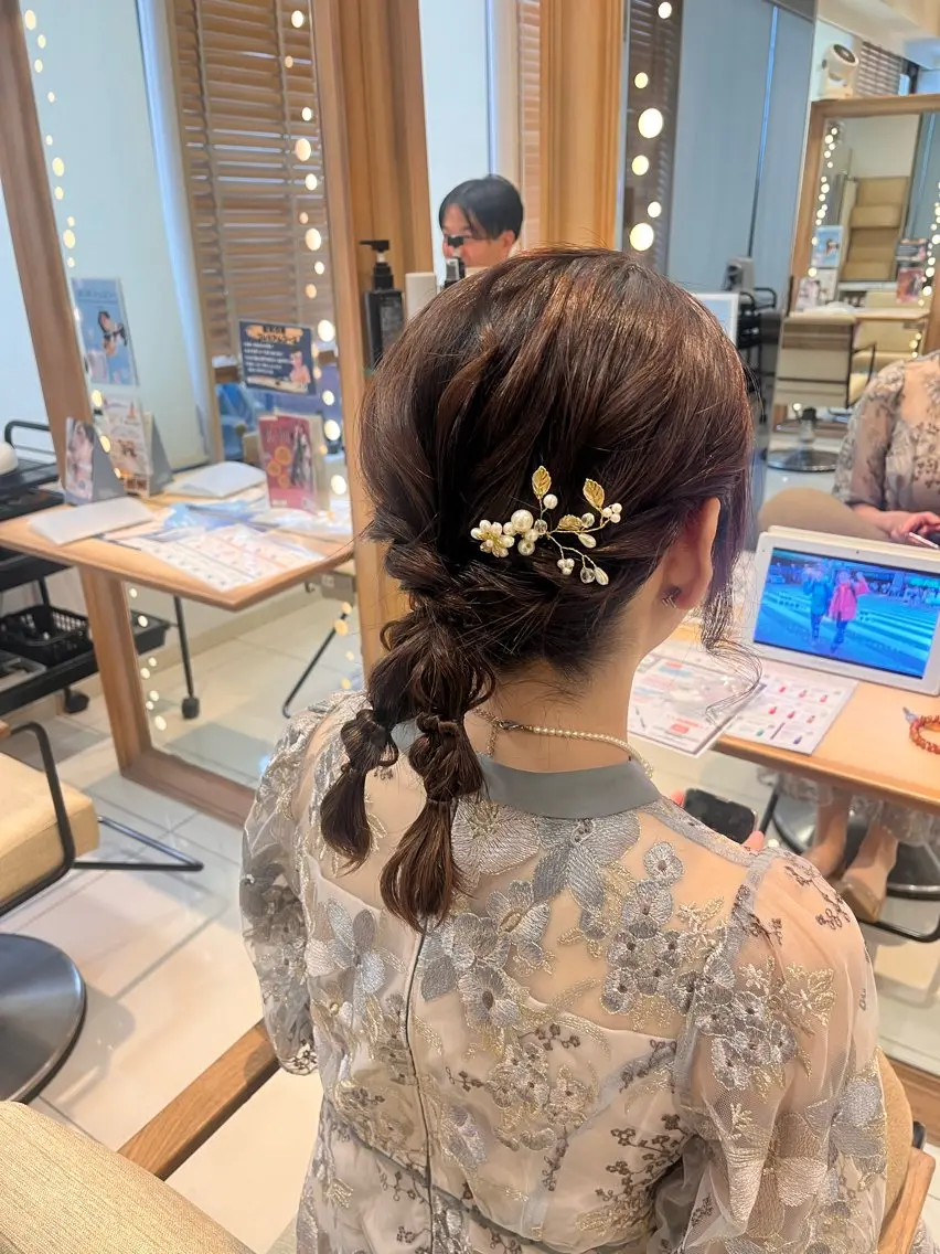 ミディアム ヘアアレンジ 縮毛矯正 暖色カラー💖/ アレンジ🎀/YUIのヘアスタイル