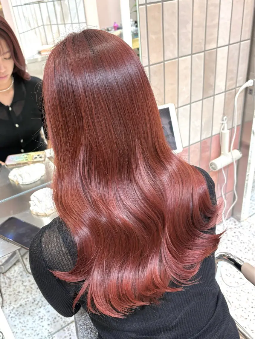 ロング ロング トリートメント カット ヘアカラー トリートメント 暖色カラー/新宿/韓 国風レイヤー鮫島志穂のヘアスタイル