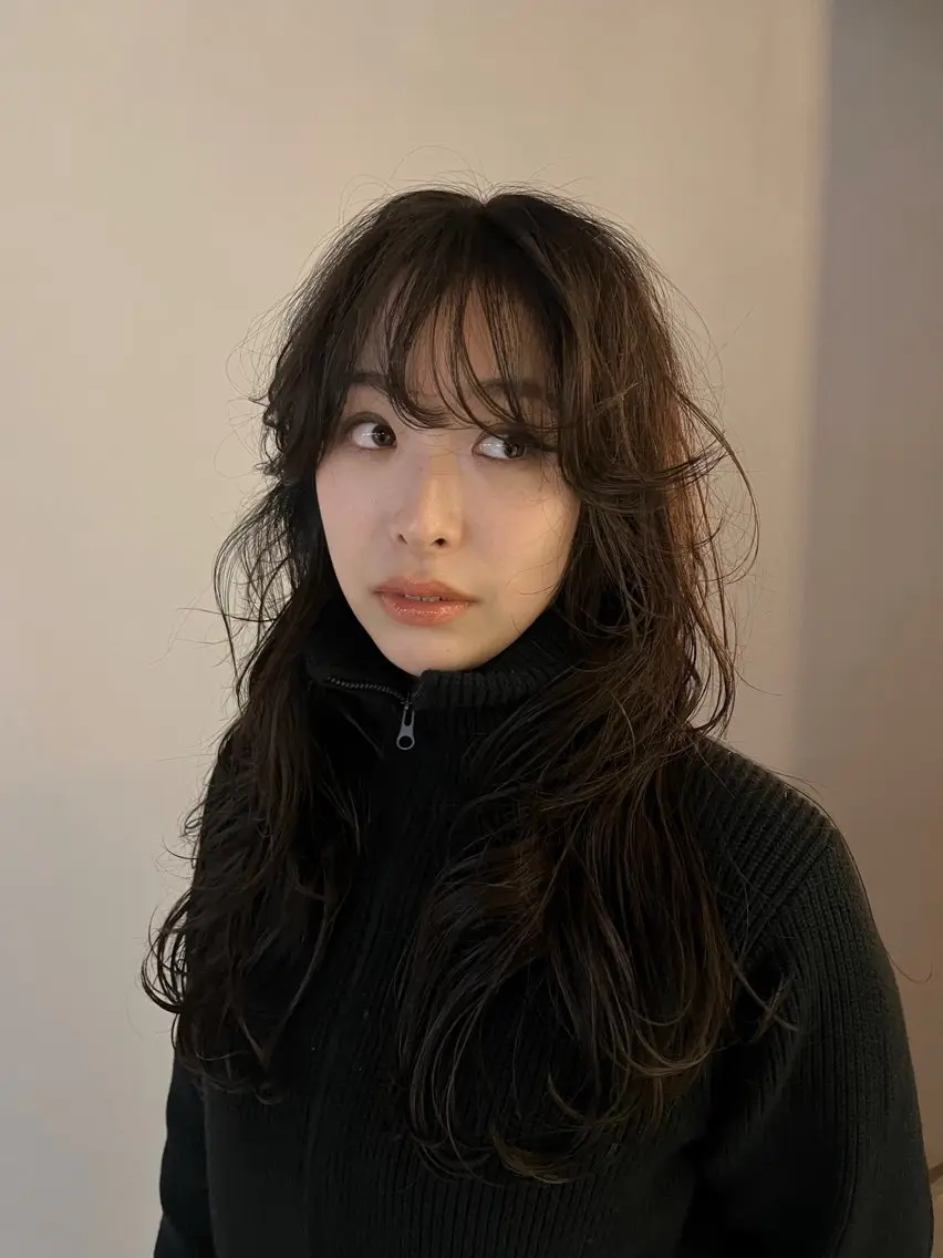 ロング カット パーマ ムロ 二子玉川駅のヘアスタイル