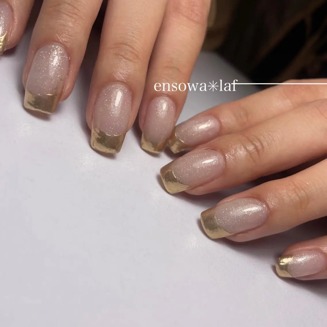 ネイル フレンチネイル ミラーネイル ensowa✱laf NAILのネイルデザイン