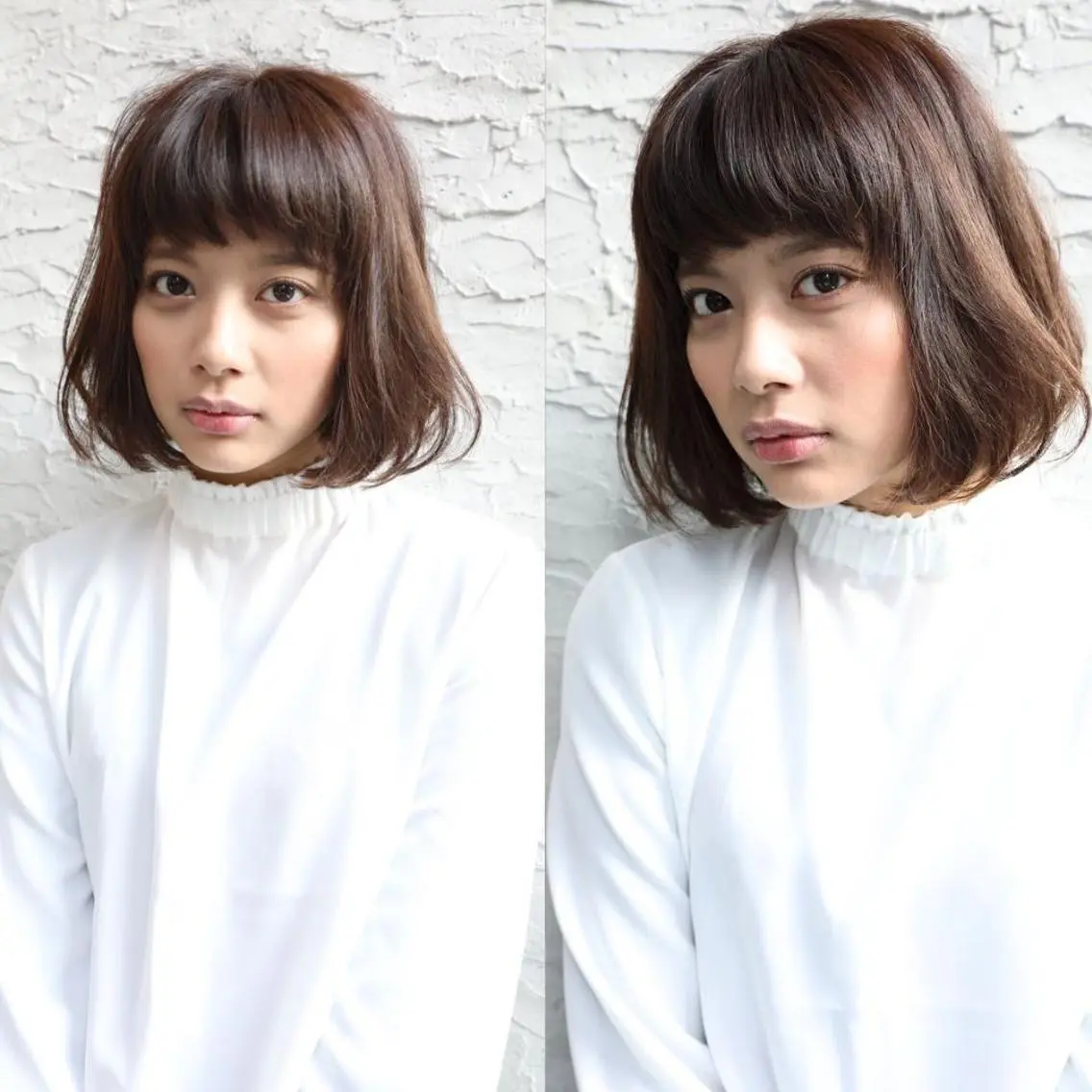 ミディアム カラー ブラウンカラー チョコレートブラウン ボブ 小顔カット Endearing 銀座/レイヤーカットのヘアスタイル