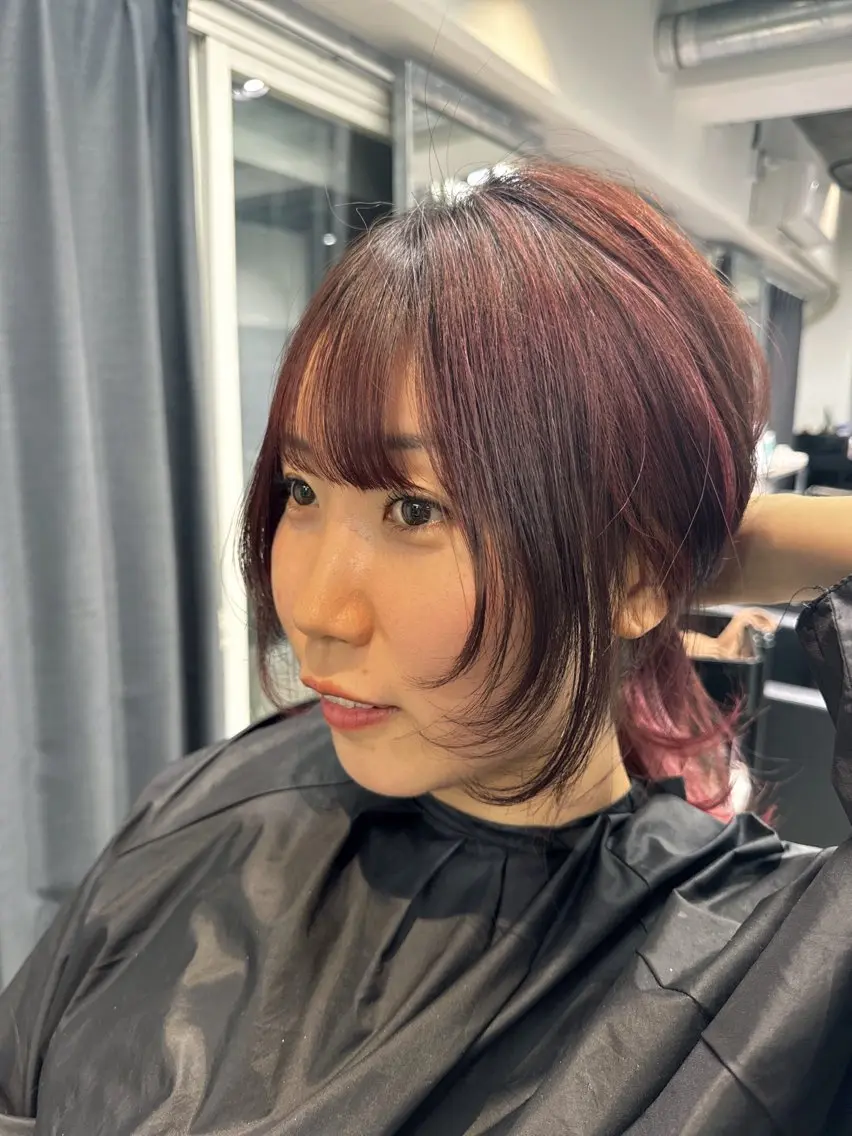 セミロング ヘアカラー トリートメント 透明感カラー🇰🇷 レイヤー✨桑原　研太のヘアスタイル