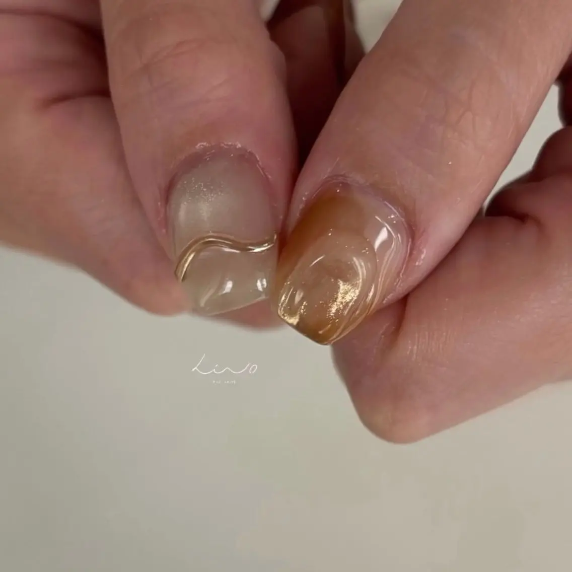 ネイル ニュアンスネイル ショートネイル ハンドネイル lino 西宮北口店のネイルデザイン