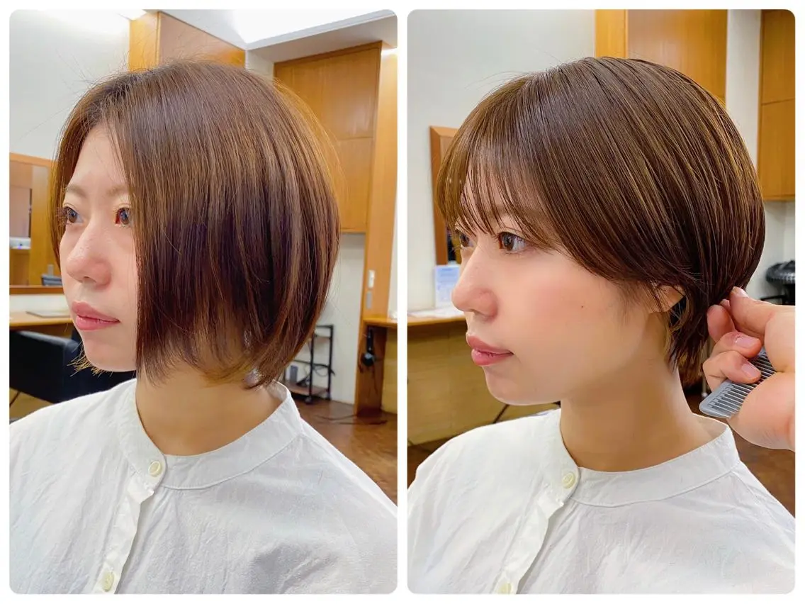 ショート カラー 似合わせレイヤー/ ケアパーマ/高倉のヘアスタイル