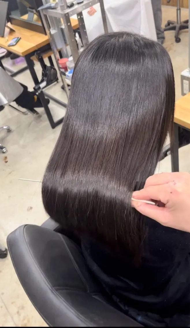 ロング パーマ カット 縮毛矯正 とうだだいき レイヤー/髪質改善のヘアスタイル