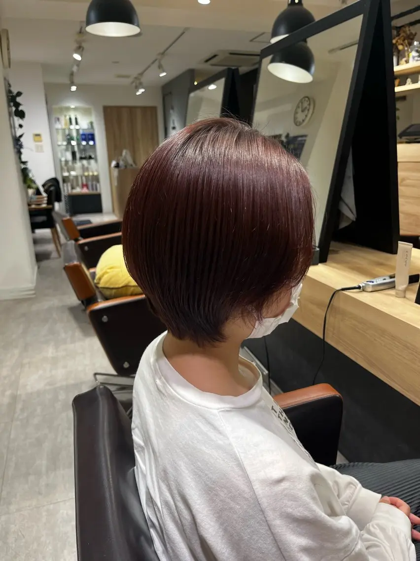 ショート カラー ブリーチ ブリーチなしカラー ピンクカラー 鈴木 ほのかのヘアスタイル