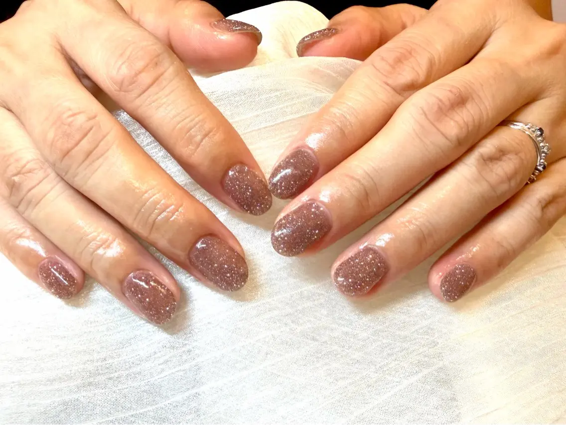 ネイル ブラウン フラッシュネイル 🤍大人シンプル🤍 船橋駅近 nailのネイルデザイン