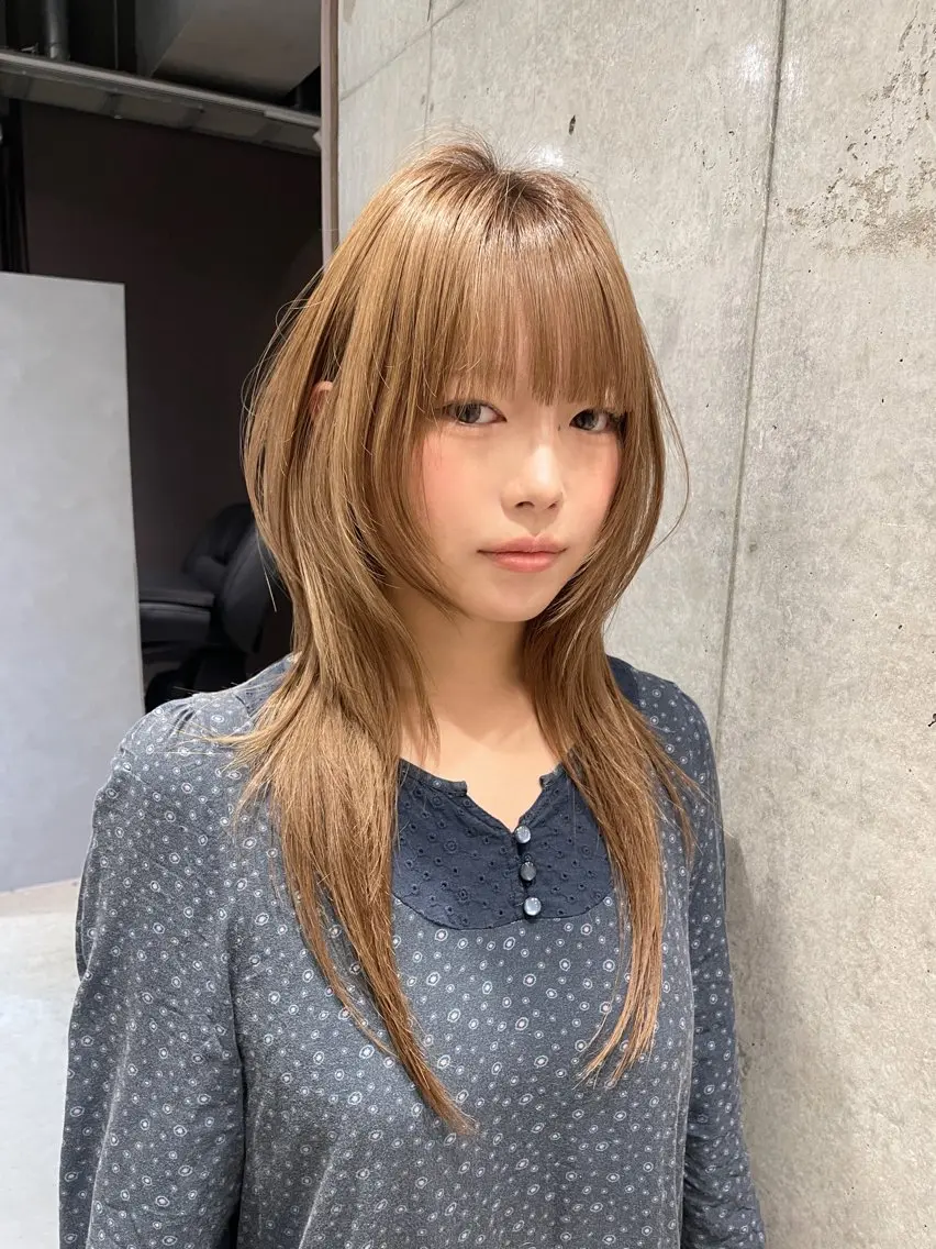 ロング カラー ヘアアレンジ ハッシュカット カット ヘアカラー トリートメント 🎀レイヤーカット/ 韓国ヘア🎀mahoのヘアスタイル