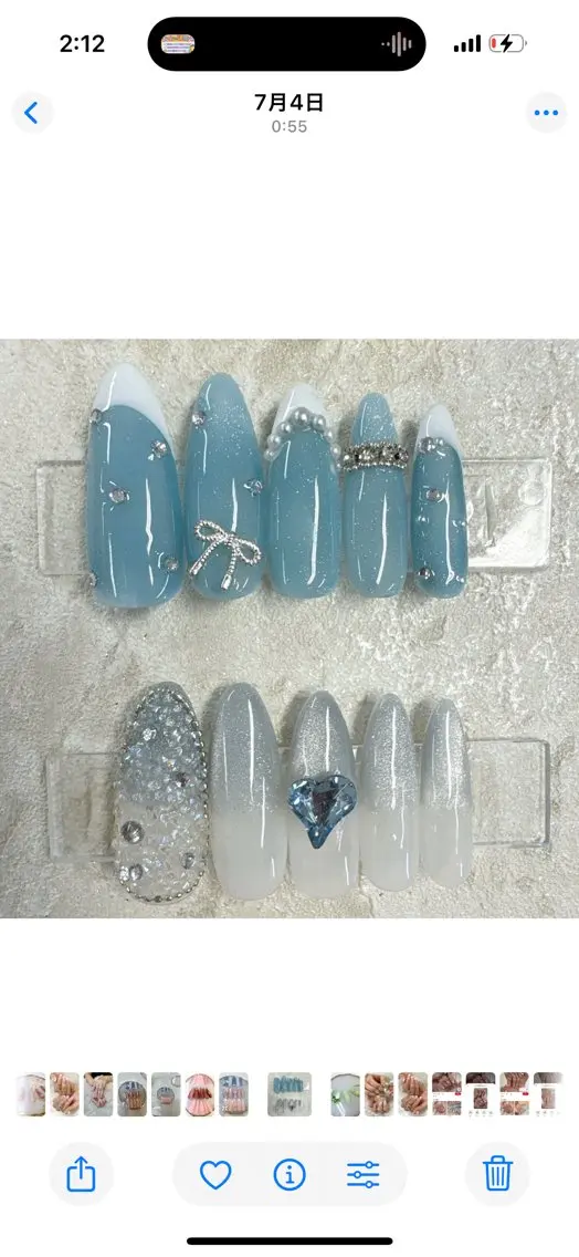 ネイル アートネイル フレンチネイル ジェルネイル ガラスフレンチ パラジェル Queeens nailのネイルデザイン