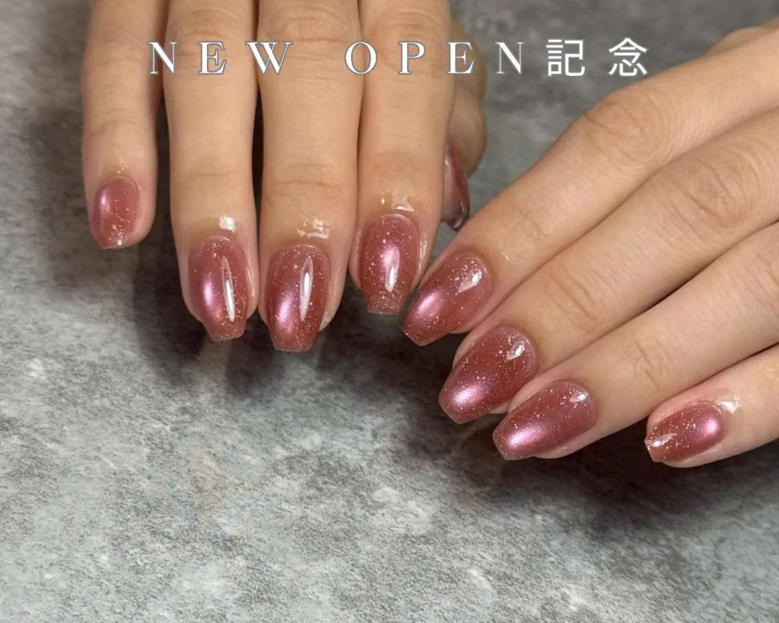ネイル オーロラネイル ボルドー クリアネイル ドット フラッシュネイル メラク 難波Matsuokaのネイルデザイン
