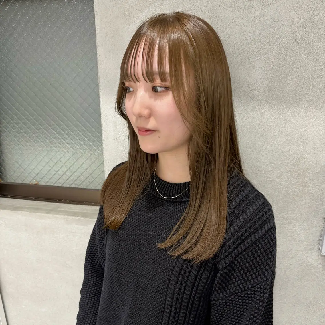 セミロング ヘアカラー sena⌇ベージュ⌇ ブリーチなしWカラーのヘアスタイル