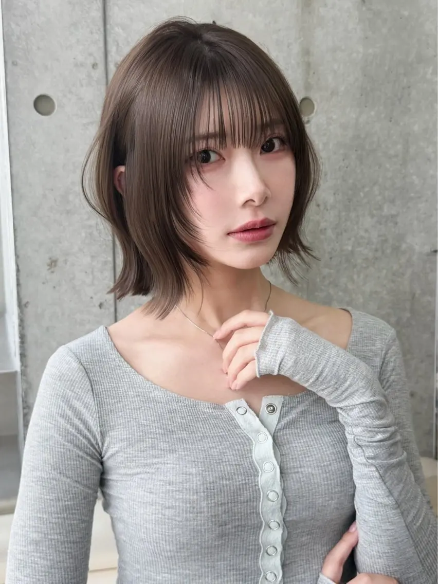 ミディアム ヘアアレンジ 韓国風ヘア カット トリートメント ヘアセット 🌻夏の透明感カラー 🌈韓国レイヤー櫻井のヘアスタイル