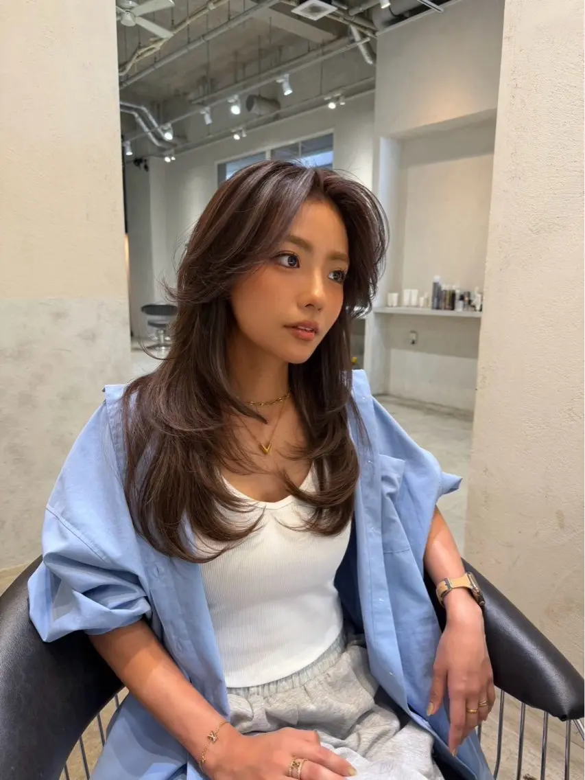 ロング カット ヘアカラー トリートメント DEAN ISLA 海外風ヘアサロンのヘアスタイル