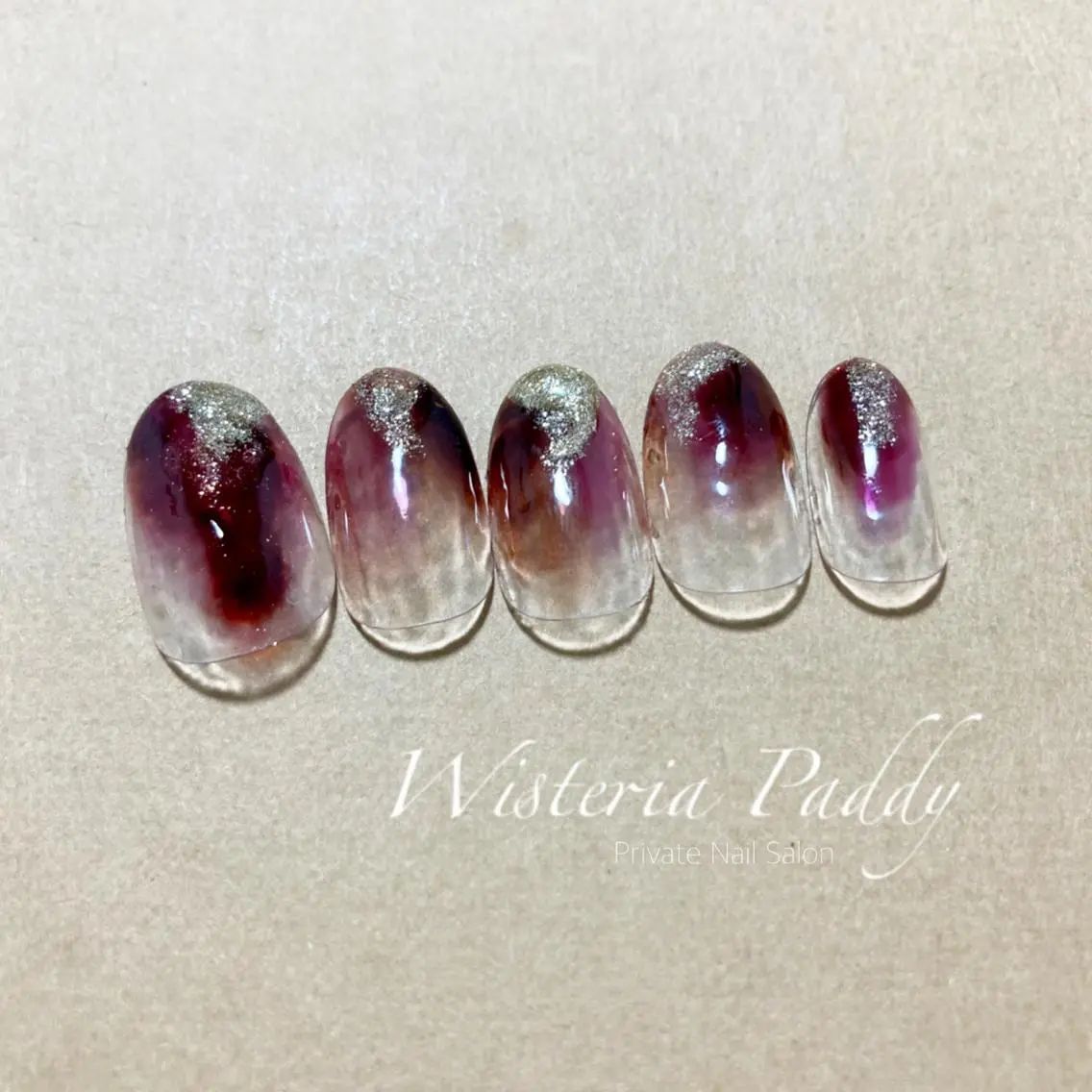 ネイル アートネイル ニュアンスネイル オフィスネイル Wisteria Paddyのネイルデザイン