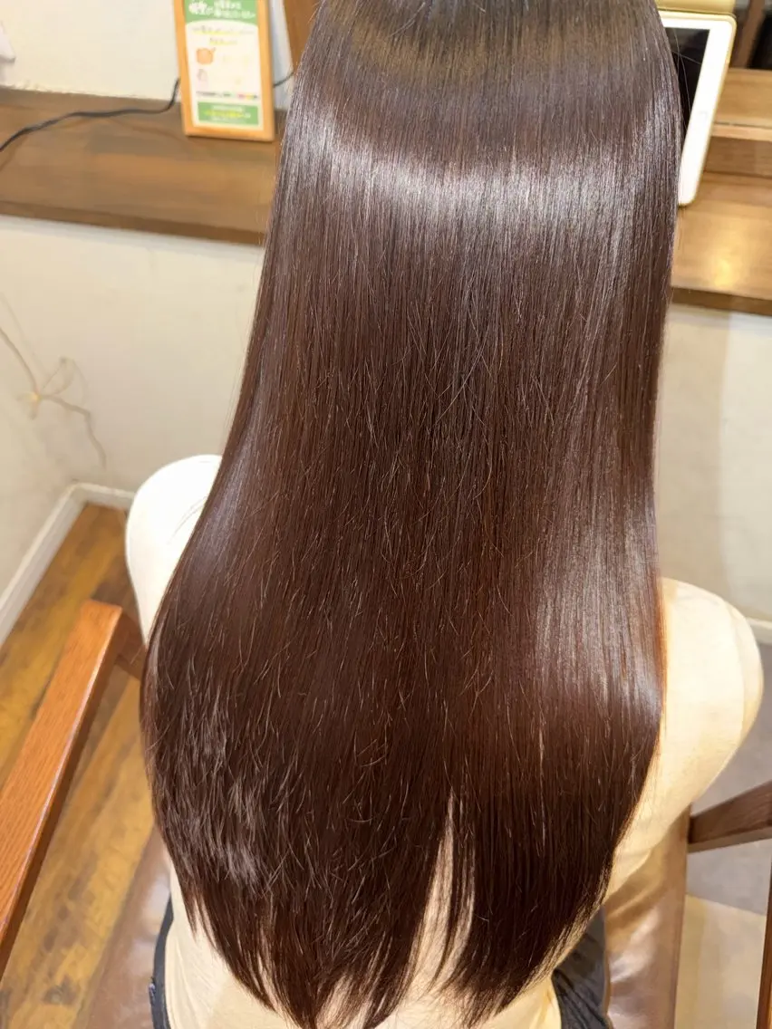 ロング カラー 髪質改善 牧 純也のヘアスタイル