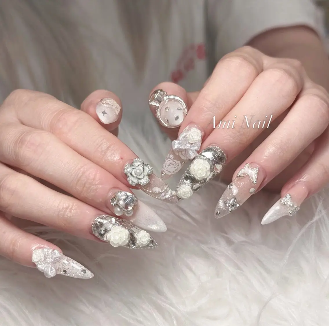 ネイル 長さ出し ジェルネイル 持ち込み ハンドネイル AMI  NAIL 池袋のネイルデザイン