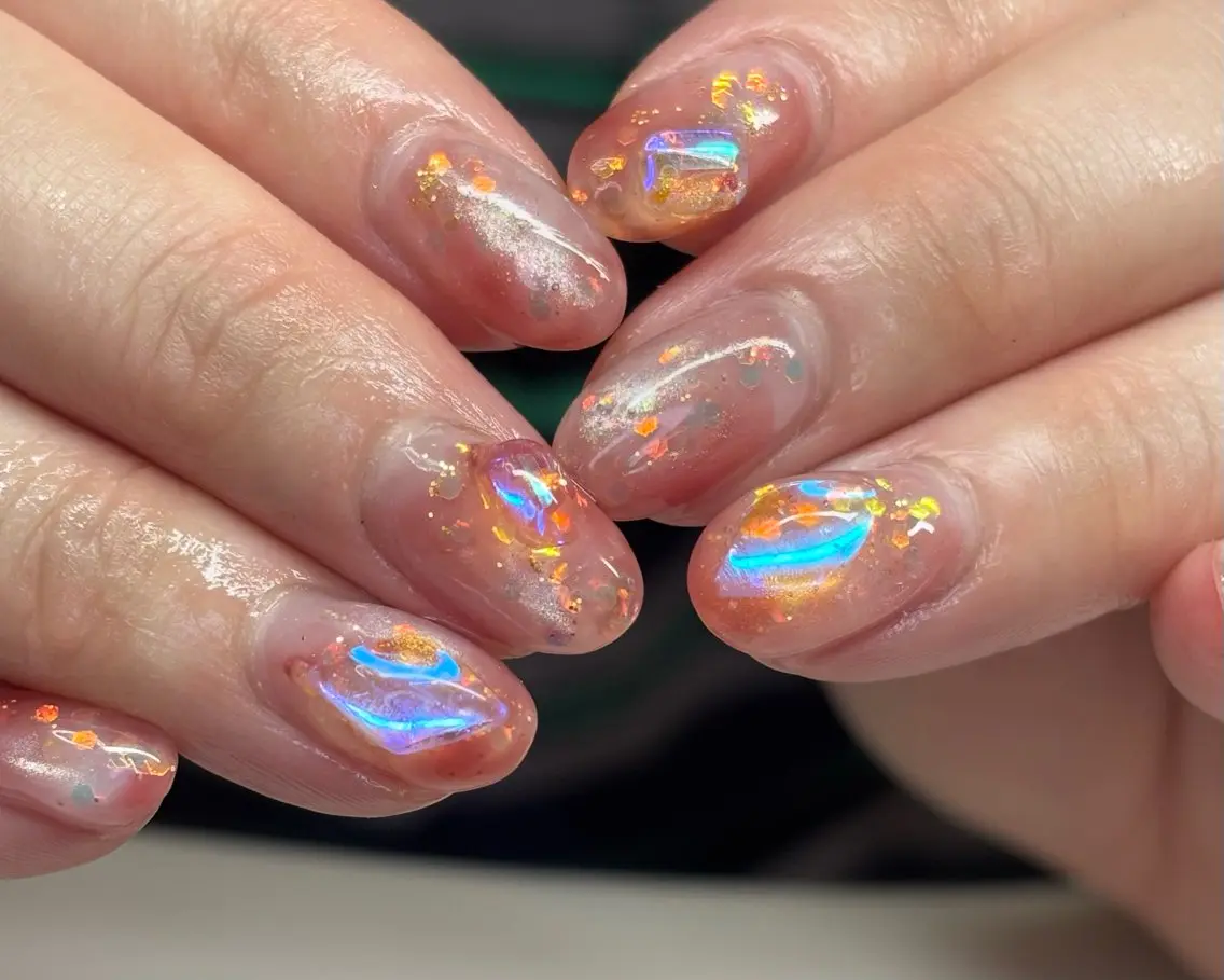 ネイル アートネイル 氷ネイル・うるうるネイル ハンドネイル osakana nailのネイルデザイン