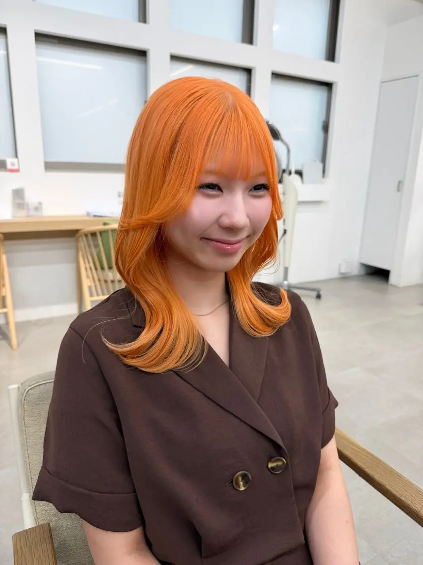 セミロング カット ヘアカラー レイヤー/大宮/韓国 🤍AYA🤍のヘアスタイル