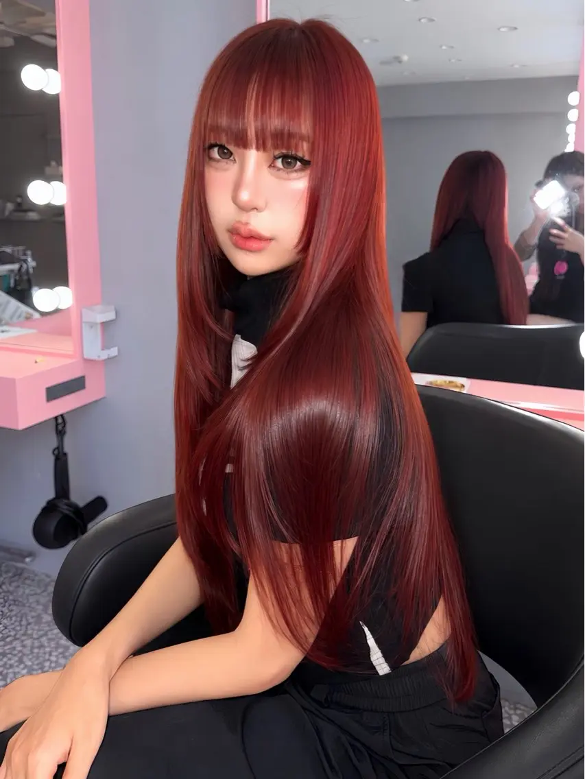 ロング カラー ヘアカラー トリートメント みうる🎀透明感艶髪 🫧レイヤーカットのヘアスタイル
