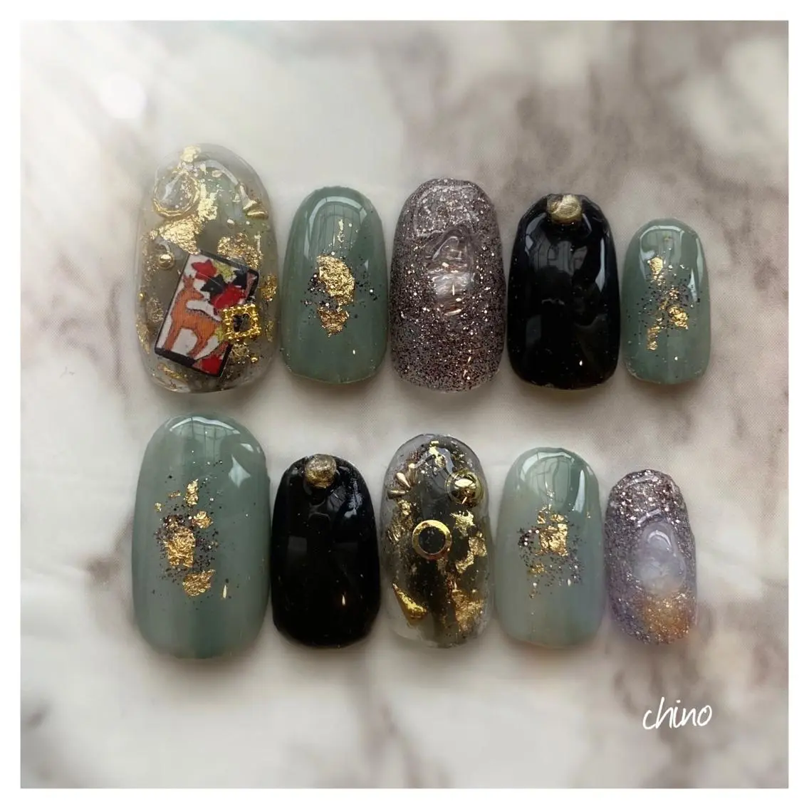 ネイル 成人式 ネイルチップ nail salon chinoのネイルデザイン