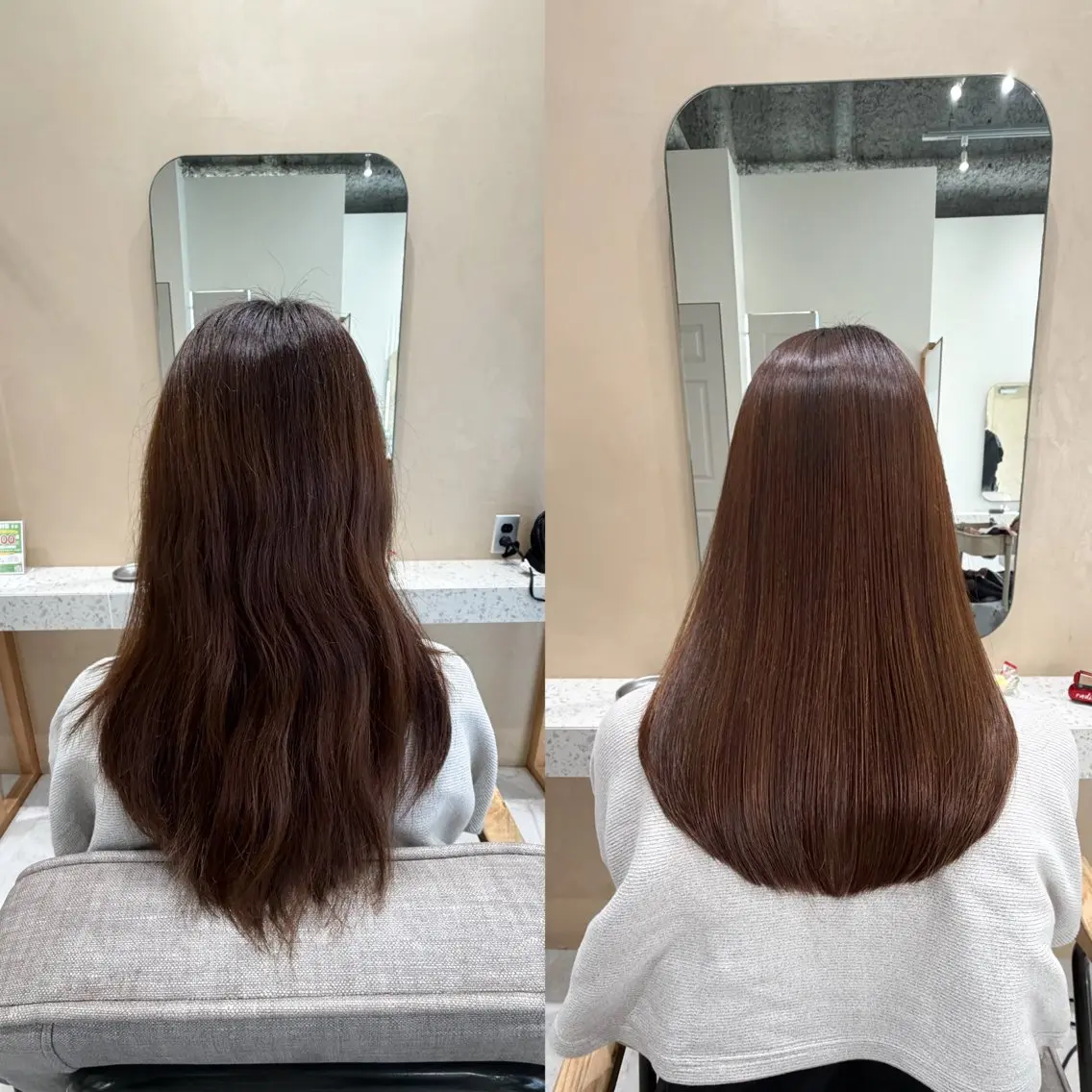 セミロング 縮毛矯正 カット 縮毛矯正 トリートメント 🫧艶髪ボブ🫧 チカのヘアスタイル