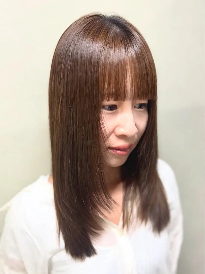 ミディアム カット 縮毛矯正 トリートメント ヘッドスパ 巻ける美髪矯正/ 韓国ヘア/yutaのヘアスタイル