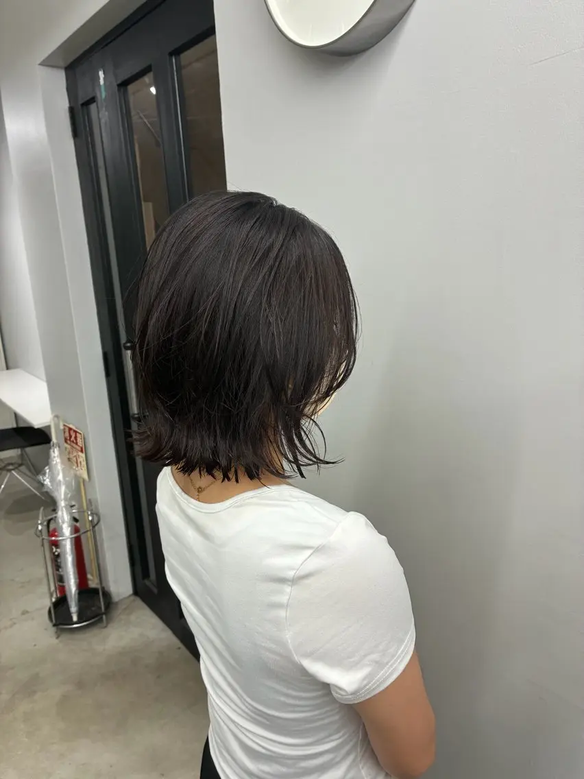 ミディアム ボブレイヤー ミディアムパーマ ボブ レイヤーカット かわごえ ゆうまのヘアスタイル