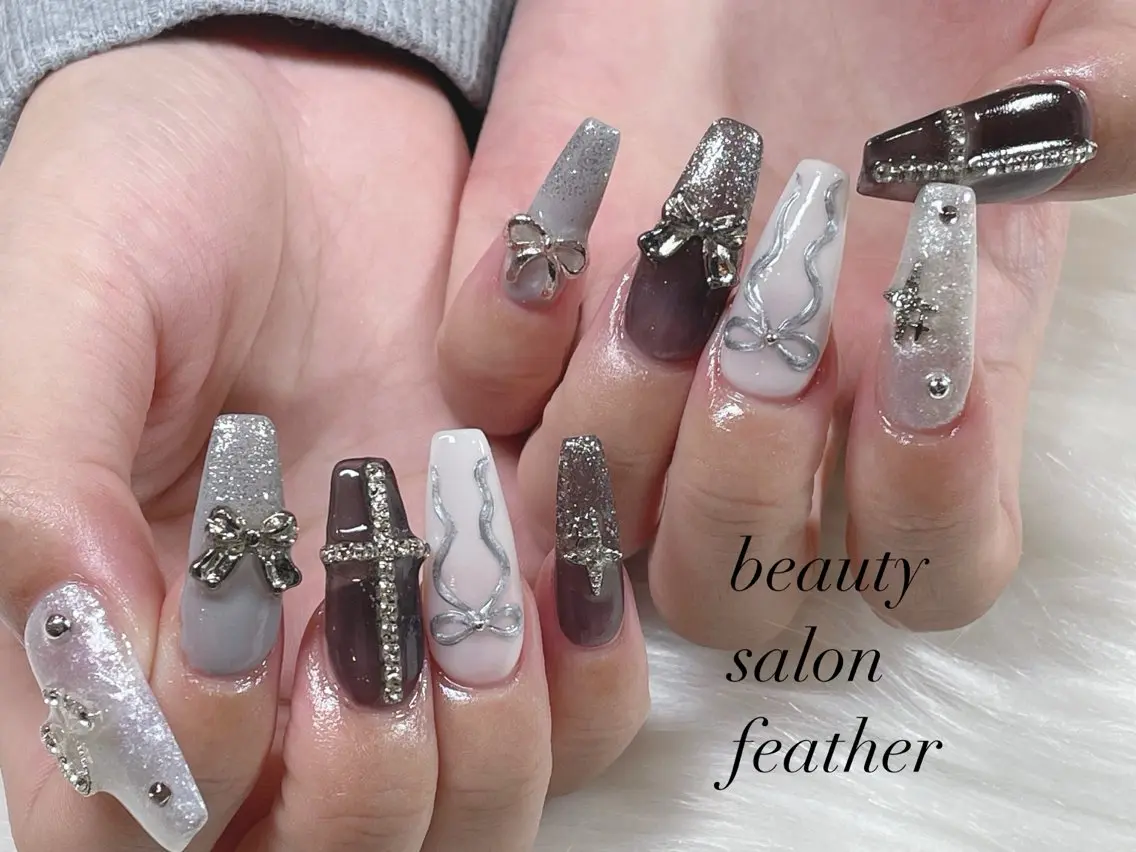 ネイル 持ち込み feather MAIのネイルデザイン