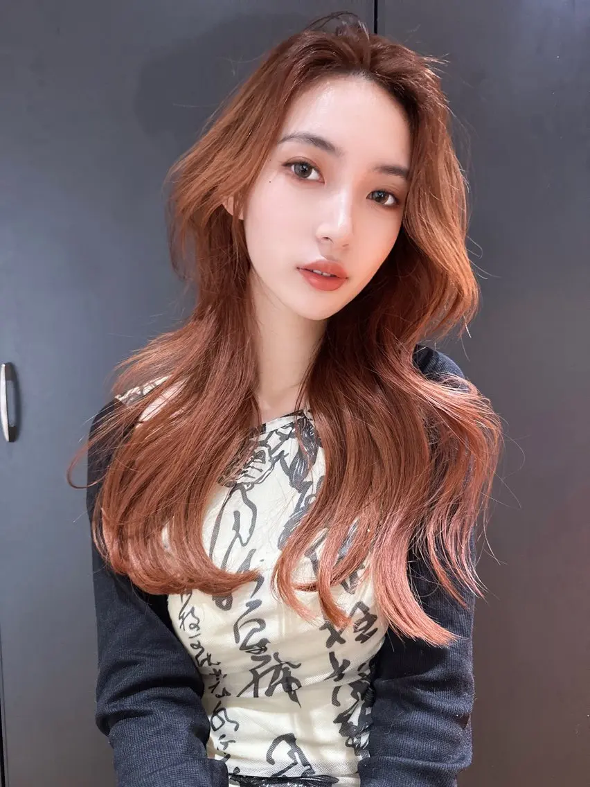 ロング 縮毛矯正、 押野七大のヘアスタイル