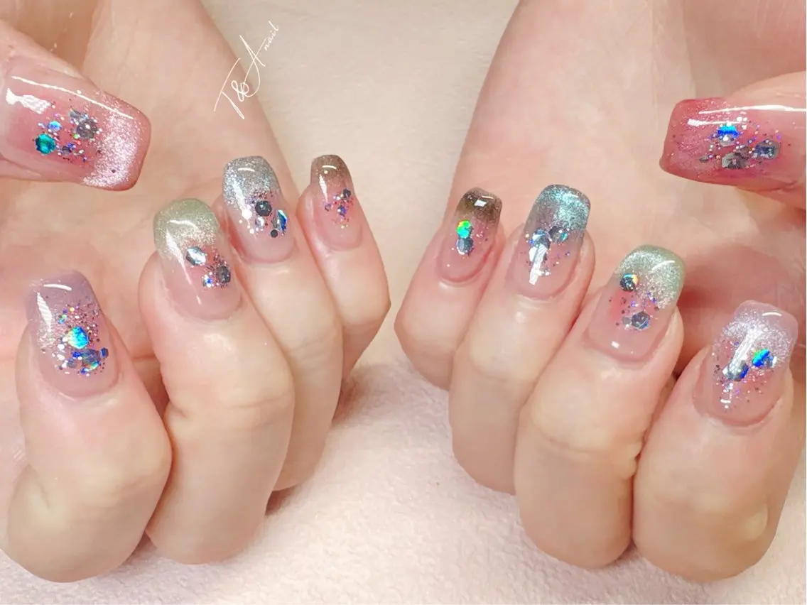 ネイル チークネイル ジェルネイル マグネットネイル オフィスネイル スカルプネイル T&A nailのネイルデザイン