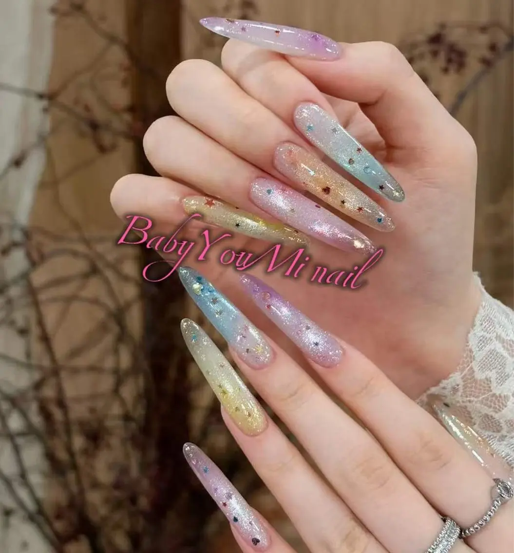 ネイル オーロラネイル チークネイル 成人式 フットネイル フレンチネイル ハンドネイル BabyYouMi nailのネイルデザイン