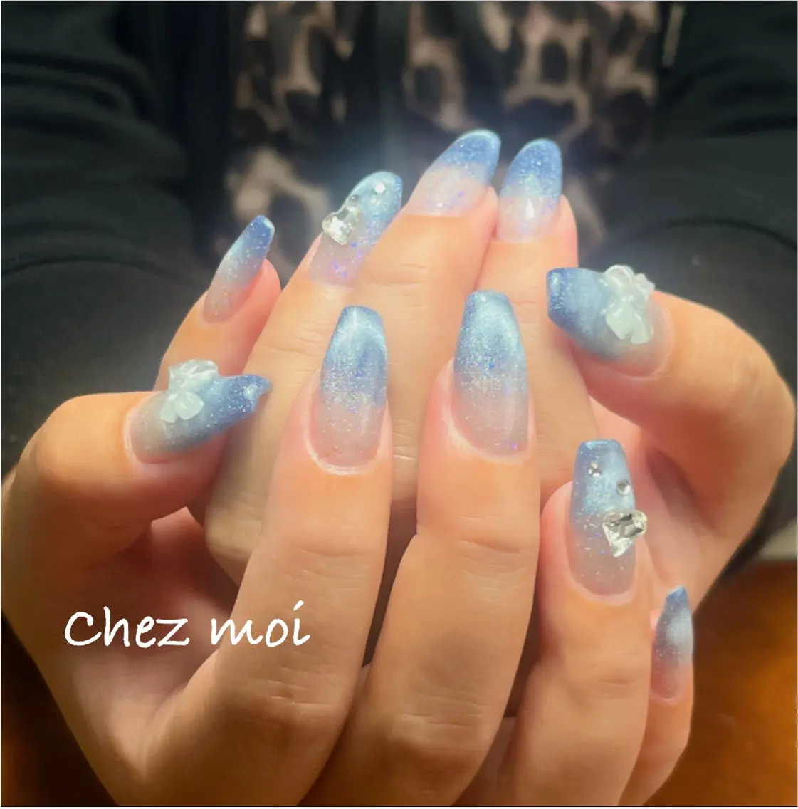 ネイル ブルー フラッシュネイル 🔹Chez-moi 🔹mayuのネイルデザイン