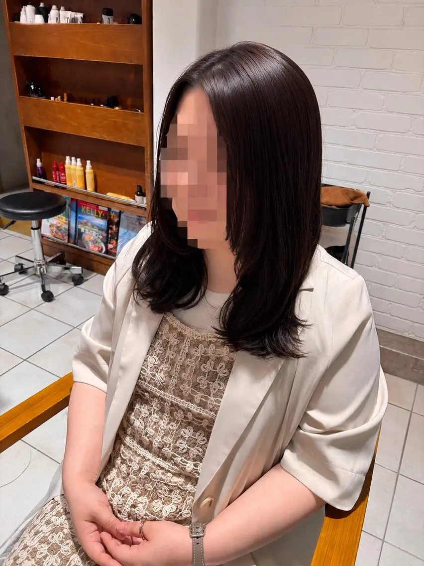 【モデル】韓国風レイヤーカット+艶カラー💫の写真