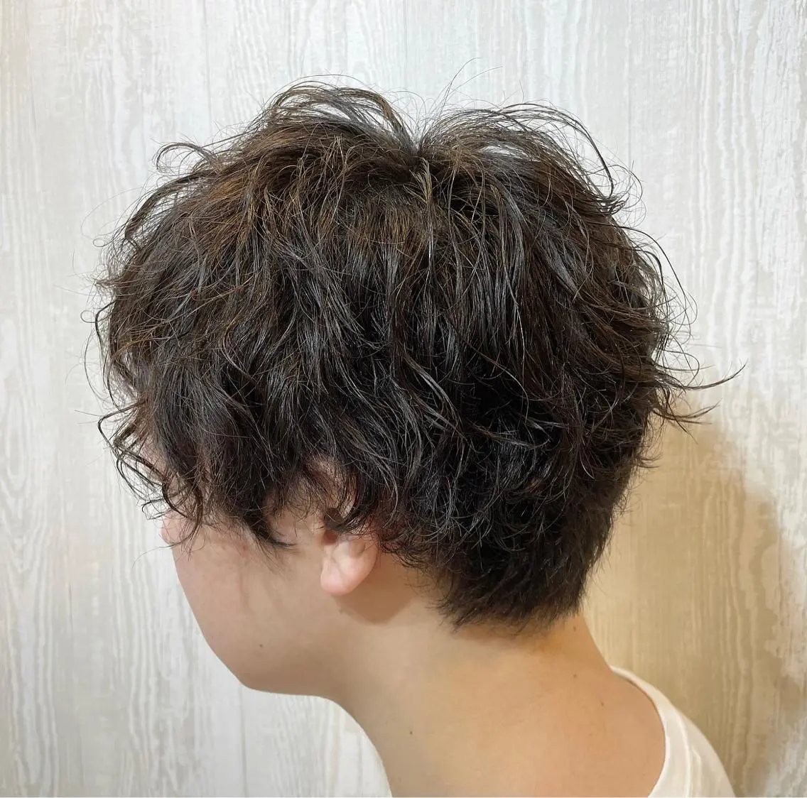 ショート パーマ メンズ カット パーマ HUENEST アカデミーサロンのヘアスタイル
