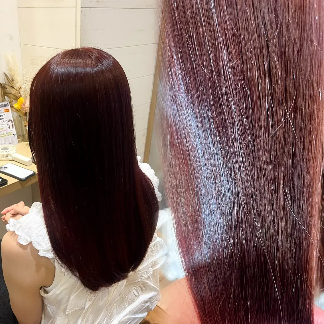 ロング カラー ダブルカラー レッドカラー ヘアカラー ☁️艶カラー☁️田邉 栞璃のヘアスタイル