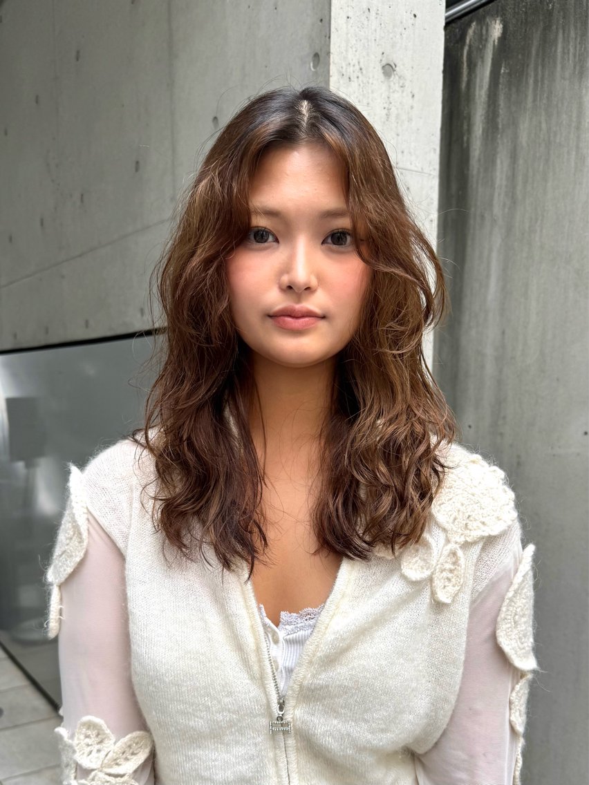 セミロング パーマ セミロングパーマ レイヤーカット カット パーマ トリートメント 🌀デジタルパーマ ボブ　萩原　龍のヘアスタイル