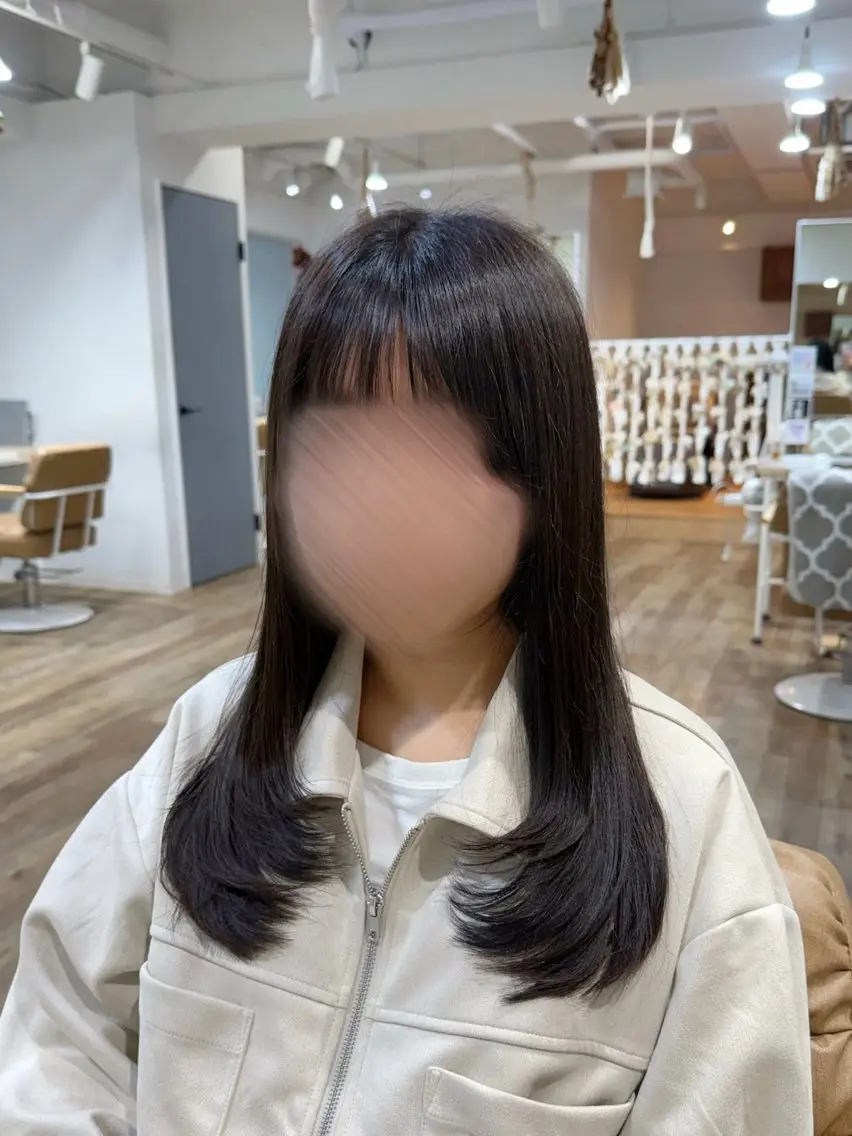 セミロング ピンク・ラベンダー/ レイヤー/NANAのヘアスタイル