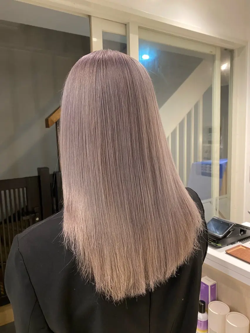 ロング カラー グレージュ ラベンダーカラー ラベンダーグレージュ ラベンダーグレー ヘアカラー トリートメント 🌈評価No.1🌈 艶髪カラー❌エクステのヘアスタイル