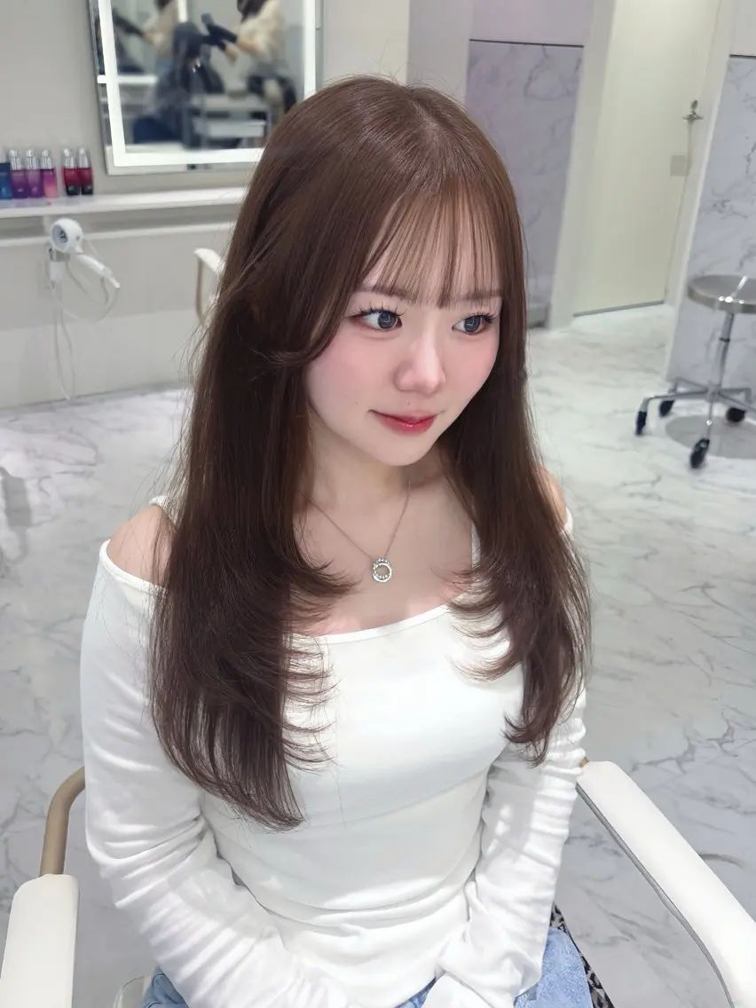 ロング カラー カット ヘアカラー トリートメント ParveMix🎀 稲垣 詞葉のヘアスタイル