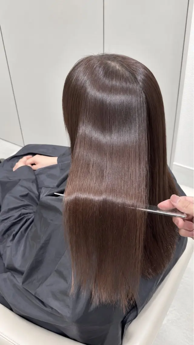ロング カット 縮毛矯正 トリートメント 髪質改善　縮毛矯正 艶ボブ／銀座／あおのヘアスタイル