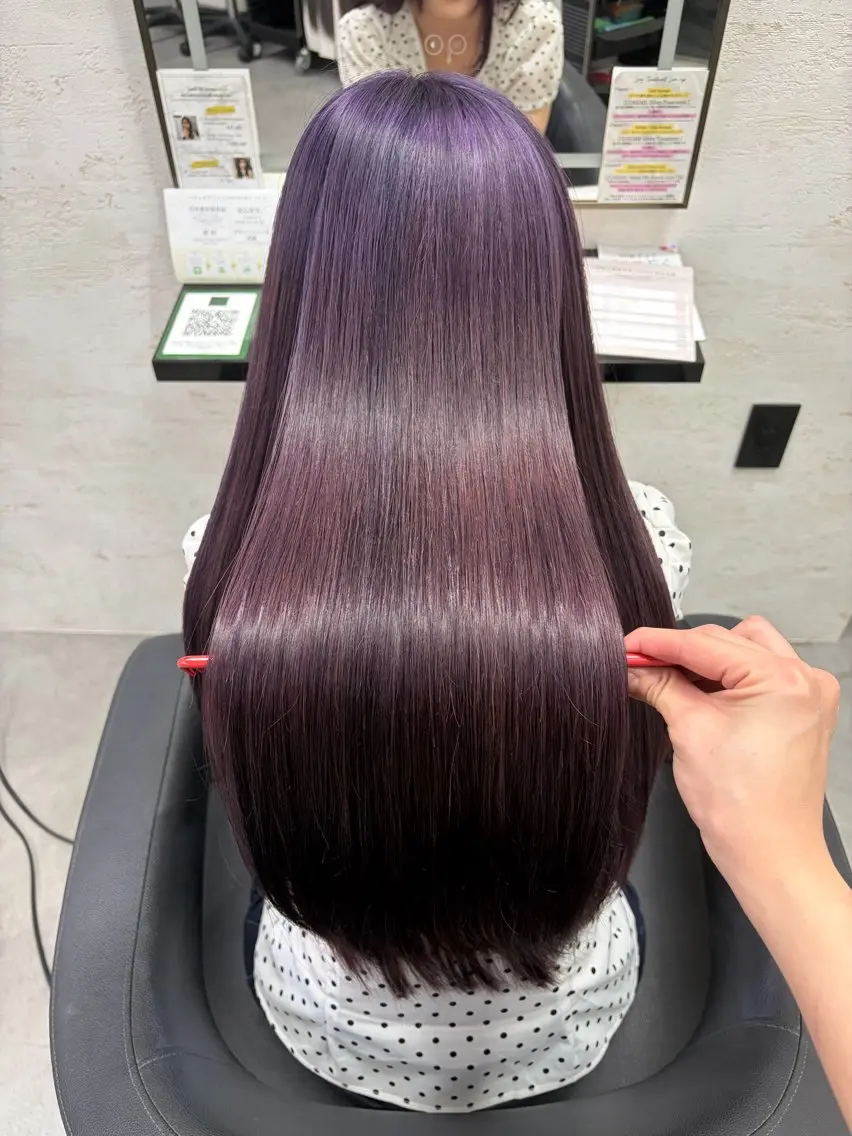ロング ヘアカラー トリートメント 縮毛矯正🎀髪質改善 の専門家tomonaのヘアスタイル