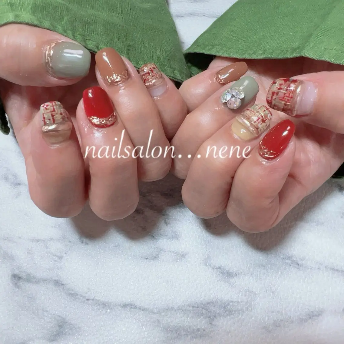 ネイル ツイードネイル nailsalon ...neneのネイルデザイン