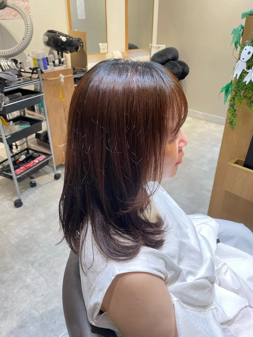 セミロング レイヤーカット 安藤萌栞 ／カットモデル募集のヘアスタイル