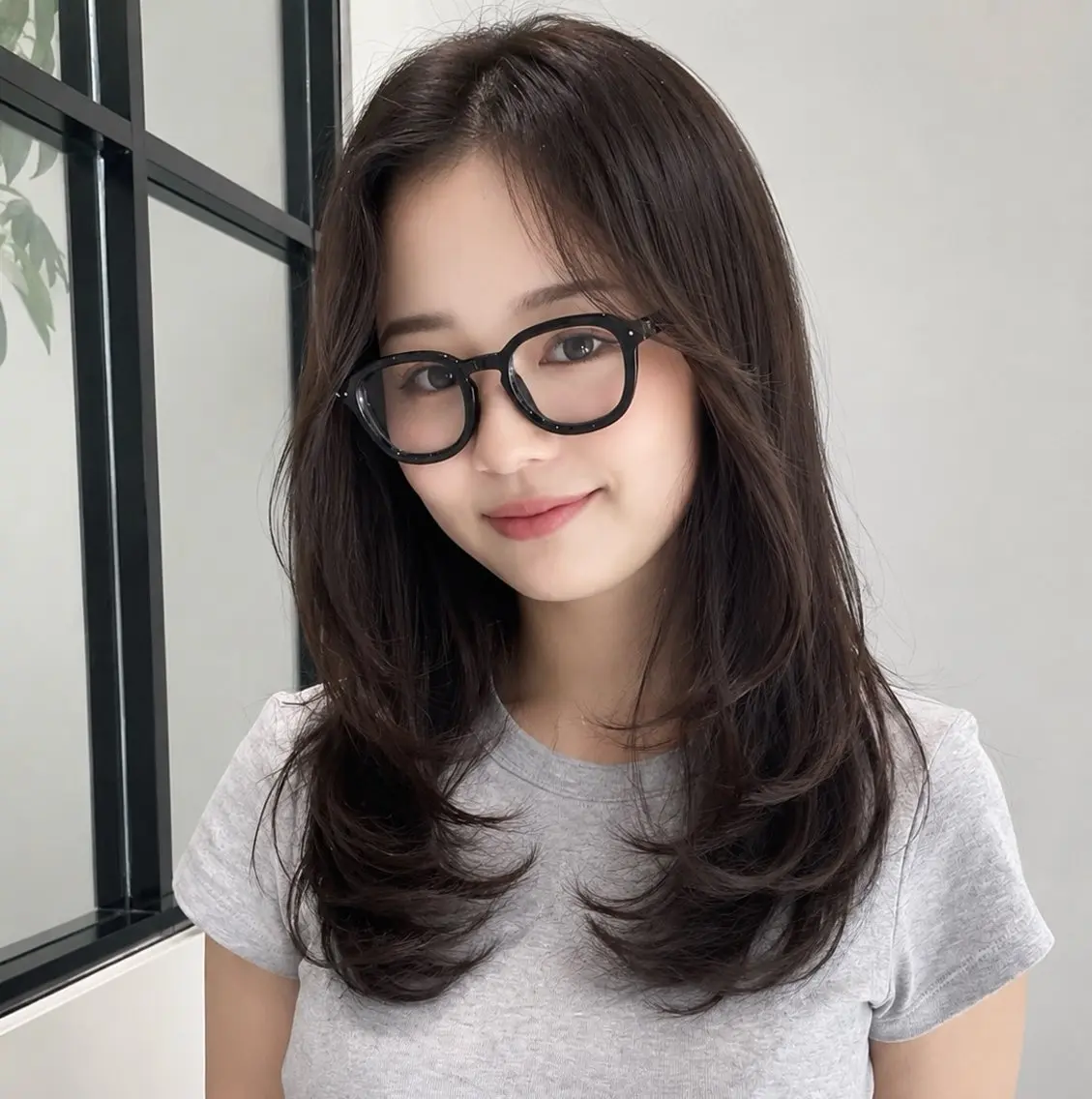 ロング カット ヘアカラー トリートメント 神戸レイヤーカット 顔周り／骨格診断のヘアスタイル